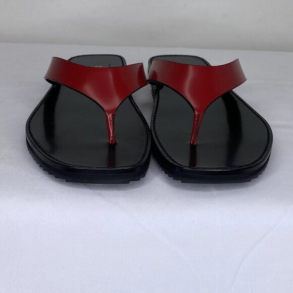 Jude Women’s Vermelho Red Flat Sandals – Size 7.5 – Thong Brushed Leather - Picture 1 of 8